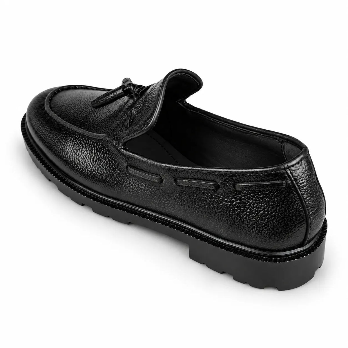 LEATHER CHUNKY LOAFER - BLACK