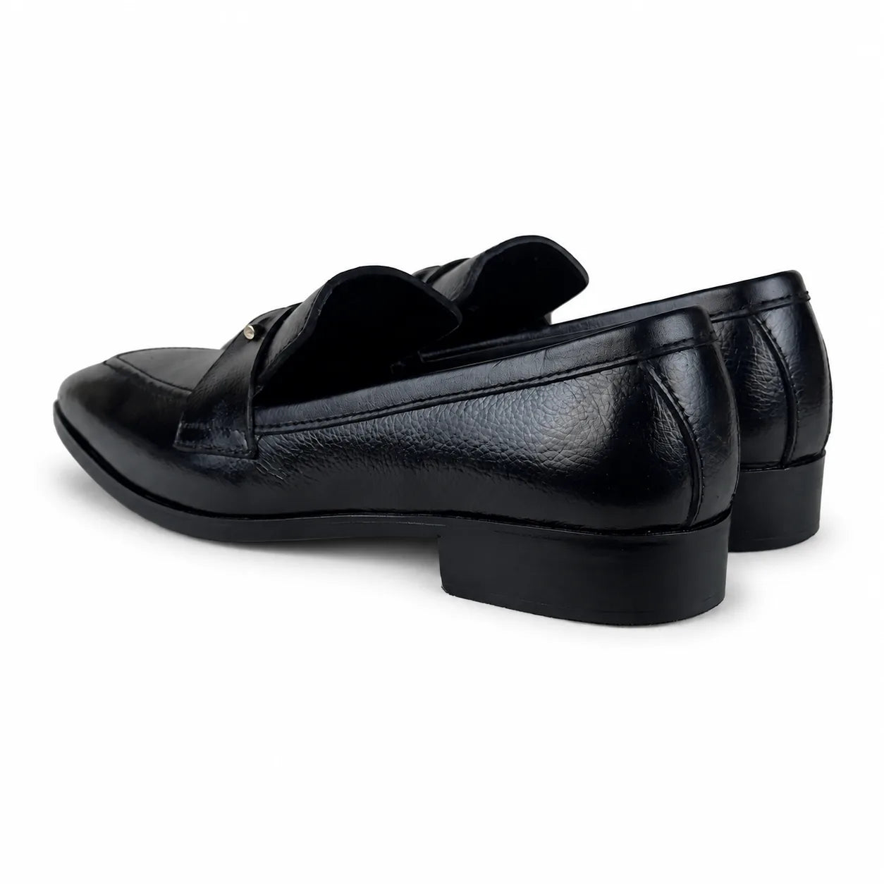 ITALIAN TOE LEATHER LOAFER - BLACK