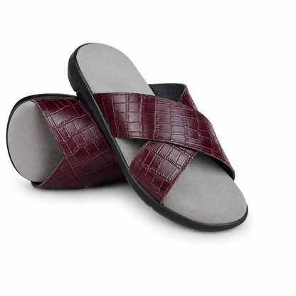 BURGUNDY SLIPPER X - SUEDE LINING