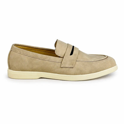 CREAM NUBUCK SUEDE MEDICATED LOAFER