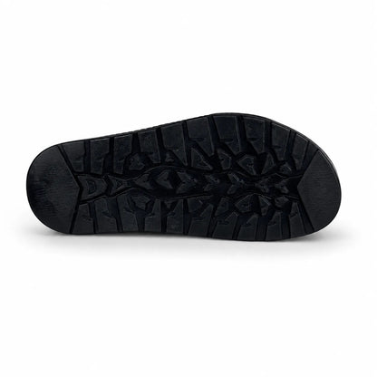 BRAIDE LEATHER SLIPPER - BLACK