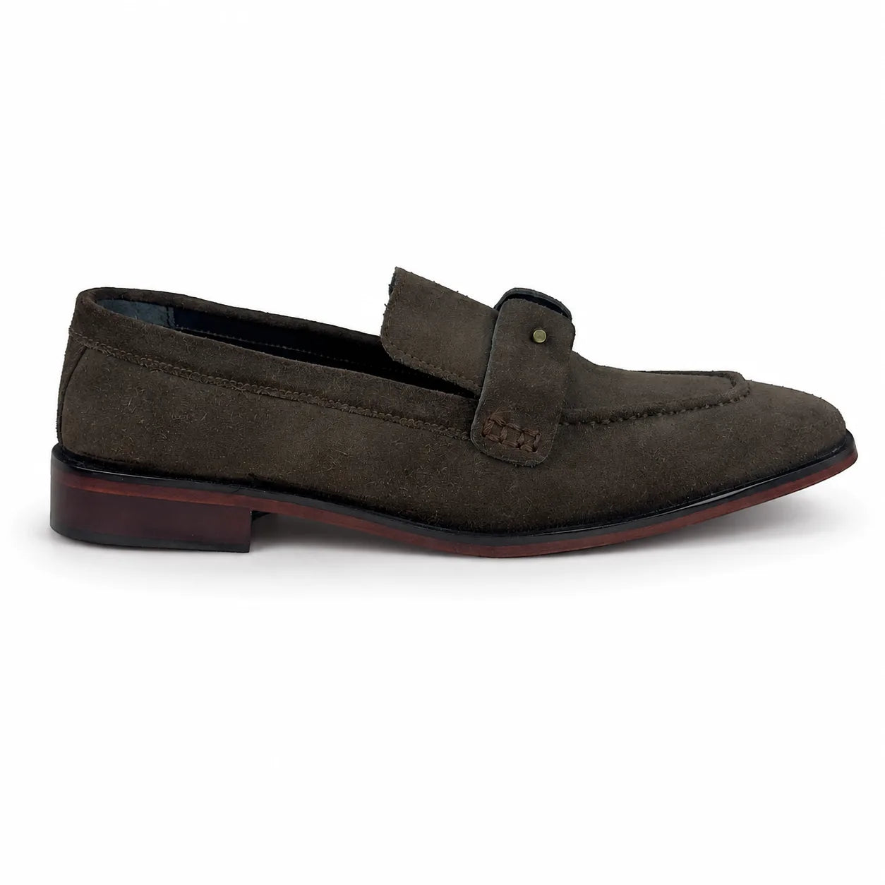 ITALIAN TOE SUEDE LEATHER LOAFER - COFFEE BROWN