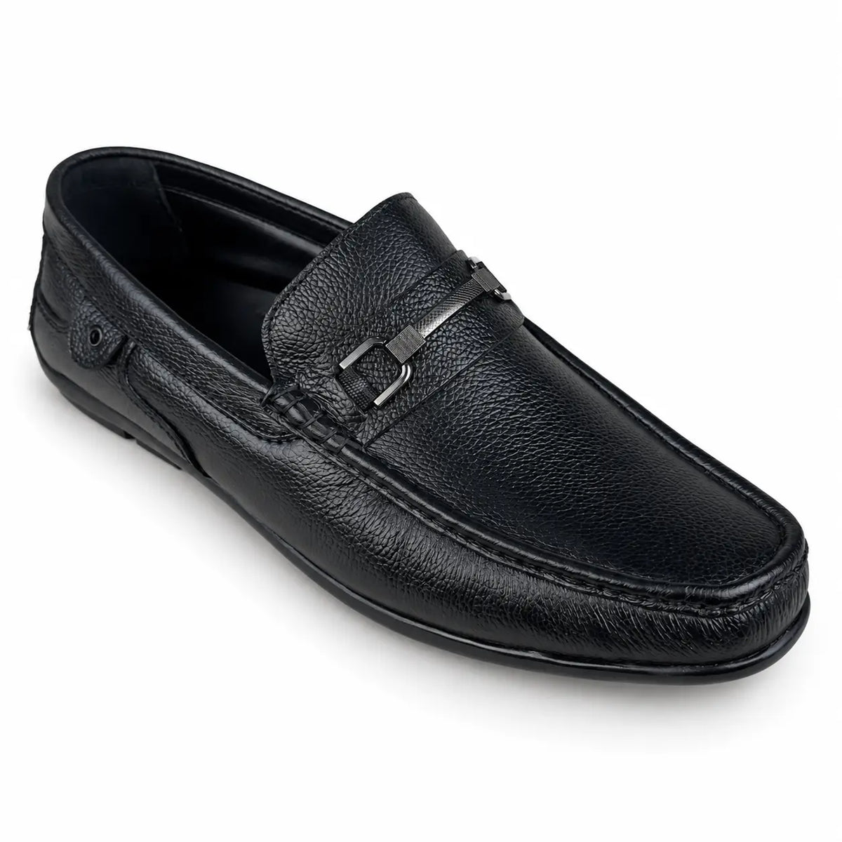 LEATHER MOCCASIN - BLACK