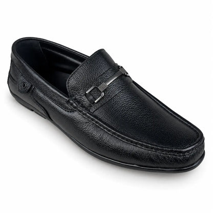LEATHER MOCCASIN - BLACK