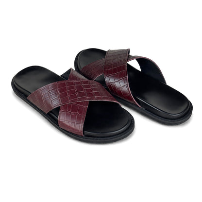BURGUNDY SLIPPER X - LEATHER INSOLE
