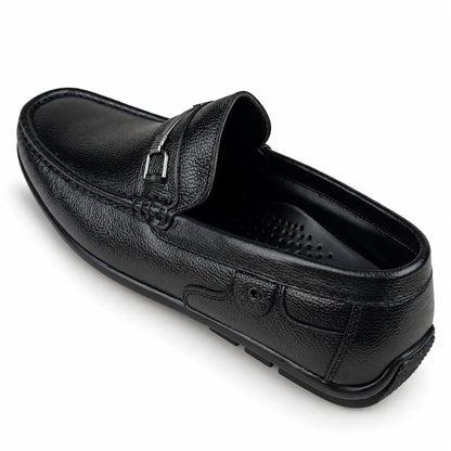 LEATHER MOCCASIN - BLACK