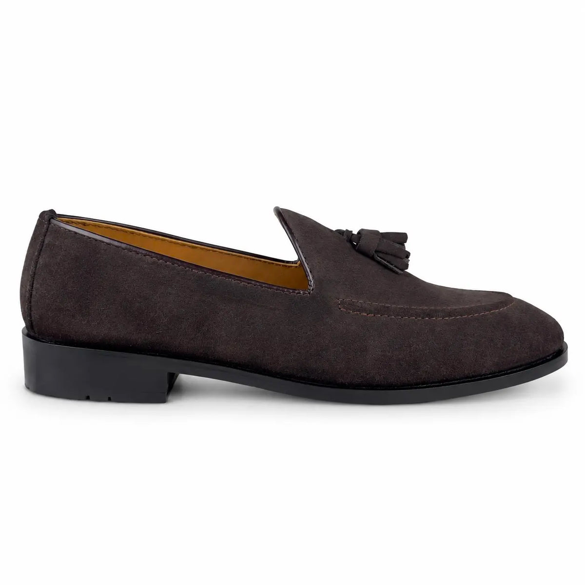 SUEDE LEATHER TESSEL LOAFER - BROWN