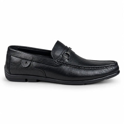 LEATHER MOCCASIN - BLACK