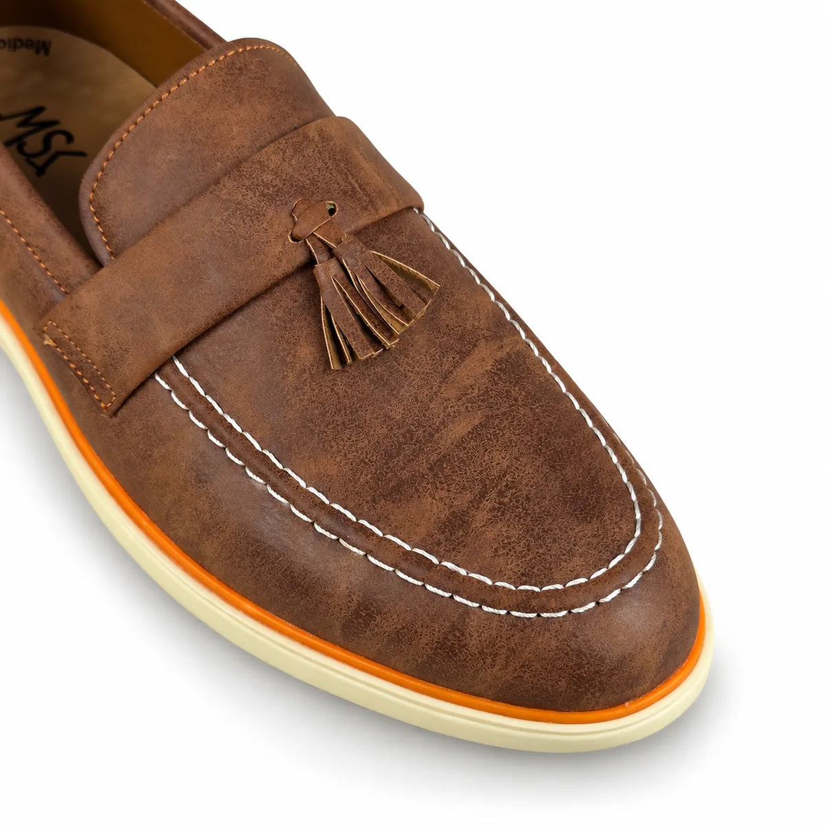 BROWN TESSEL MEDICATED LOAFER