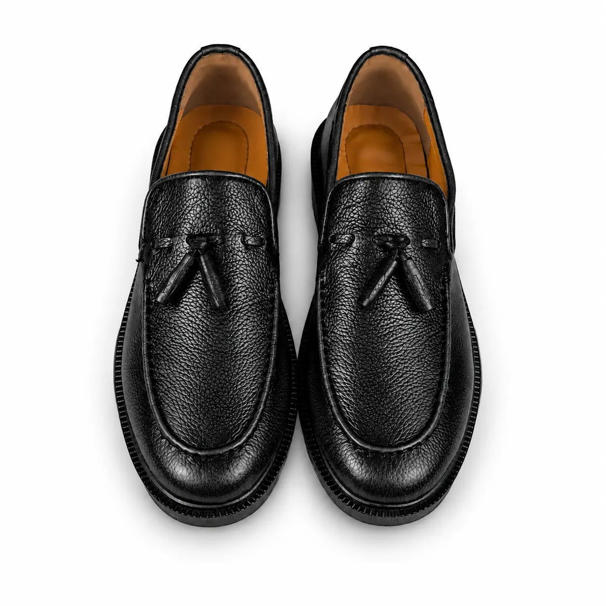 LEATHER CHUNKY LOAFER - BLACK
