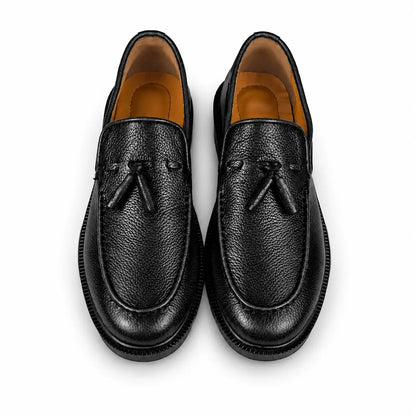 LEATHER CHUNKY LOAFER - BLACK