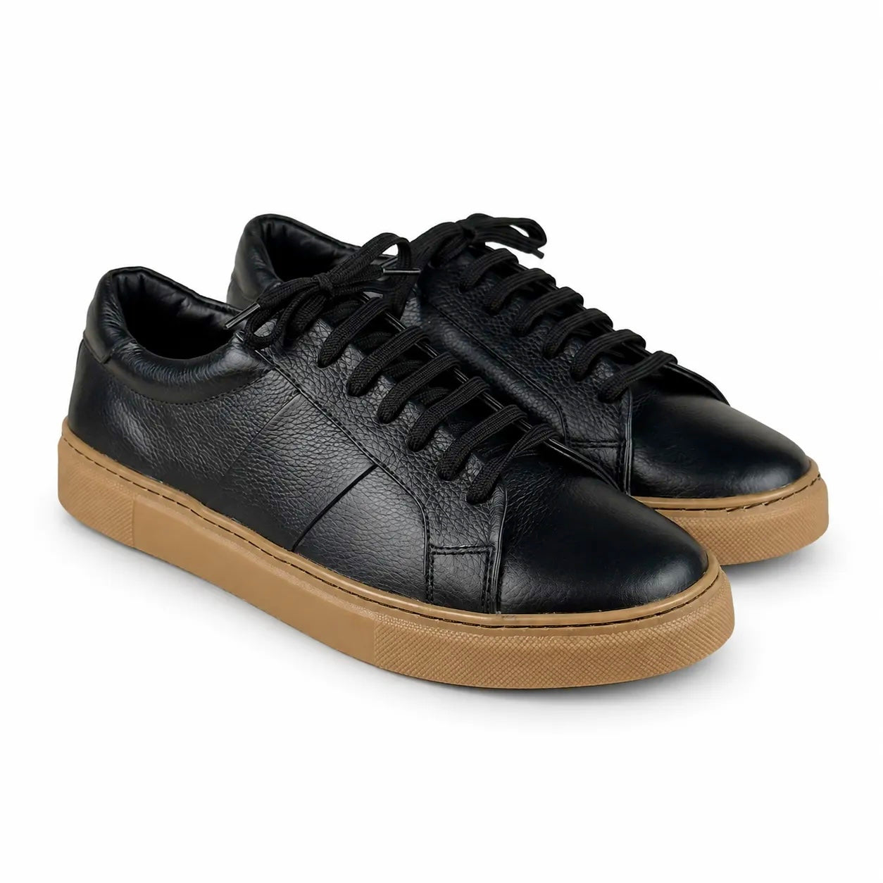 LEATHER SNEAKER - BLACK