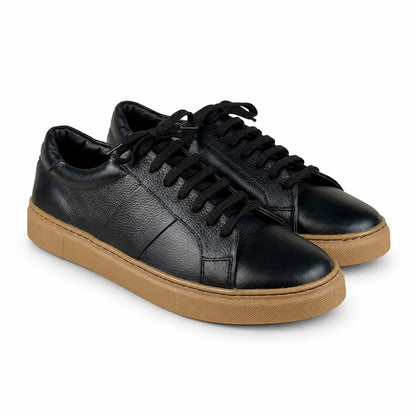 LEATHER SNEAKER - BLACK