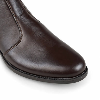 ZIPPER LEATHER CHELSEA - BROWN