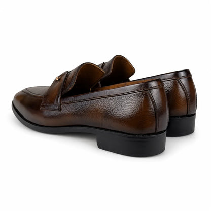 ITALIAN TOE LEATHER LOAFER - BROWN
