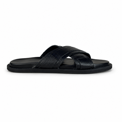 BLACK SLIPPER X - LEATHER INSOLE
