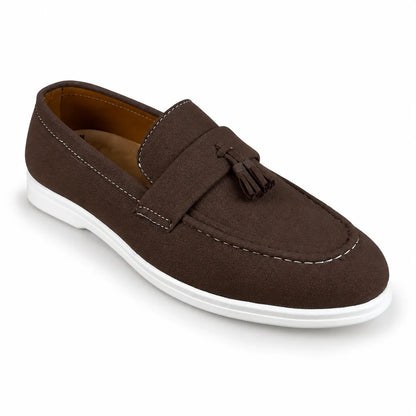 BROWN SUEDE TESSEL MEDICATED LOAFER