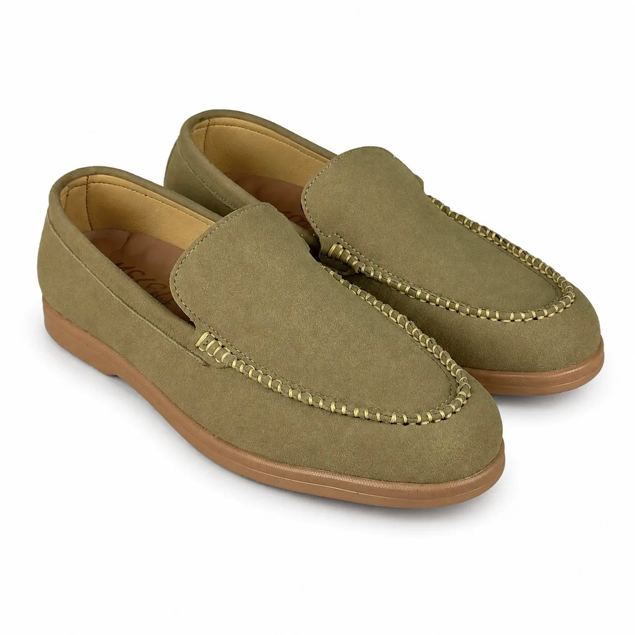 OLIVE SUEDE MEDICATED LOAFER