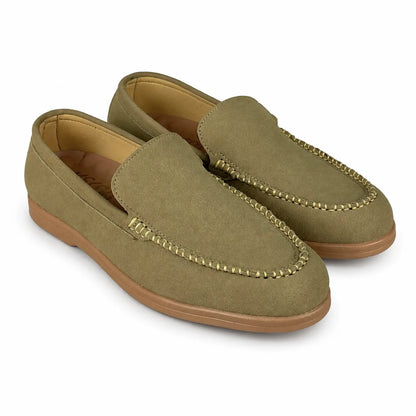 OLIVE SUEDE MEDICATED LOAFER