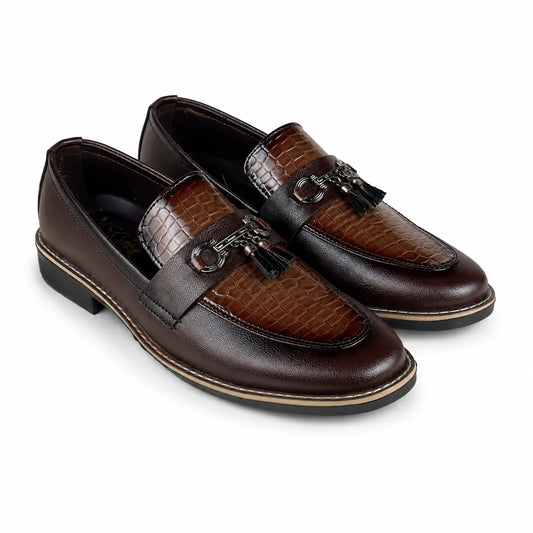 BROWN CROC MEDICATED LOAFER