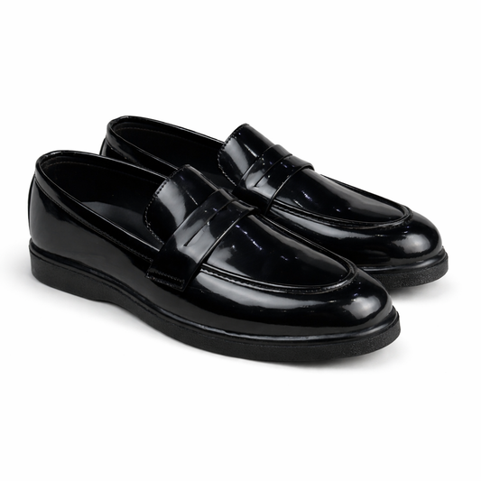 BLACK PATENT MEDICATED LOAFER