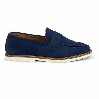 BLUE SUEDE GENUINE LEATHER LOAFER