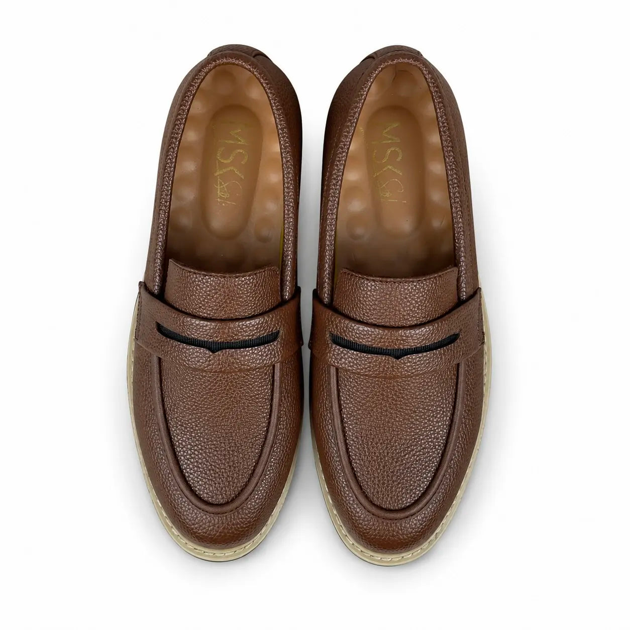 BROWN MILLED MEDICATED FORMAL LOAFER