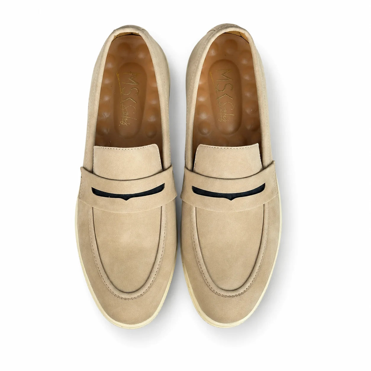 CREAM NUBUCK SUEDE MEDICATED LOAFER