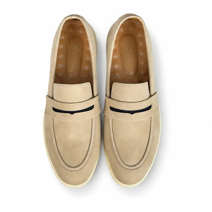 CREAM NUBUCK SUEDE MEDICATED LOAFER