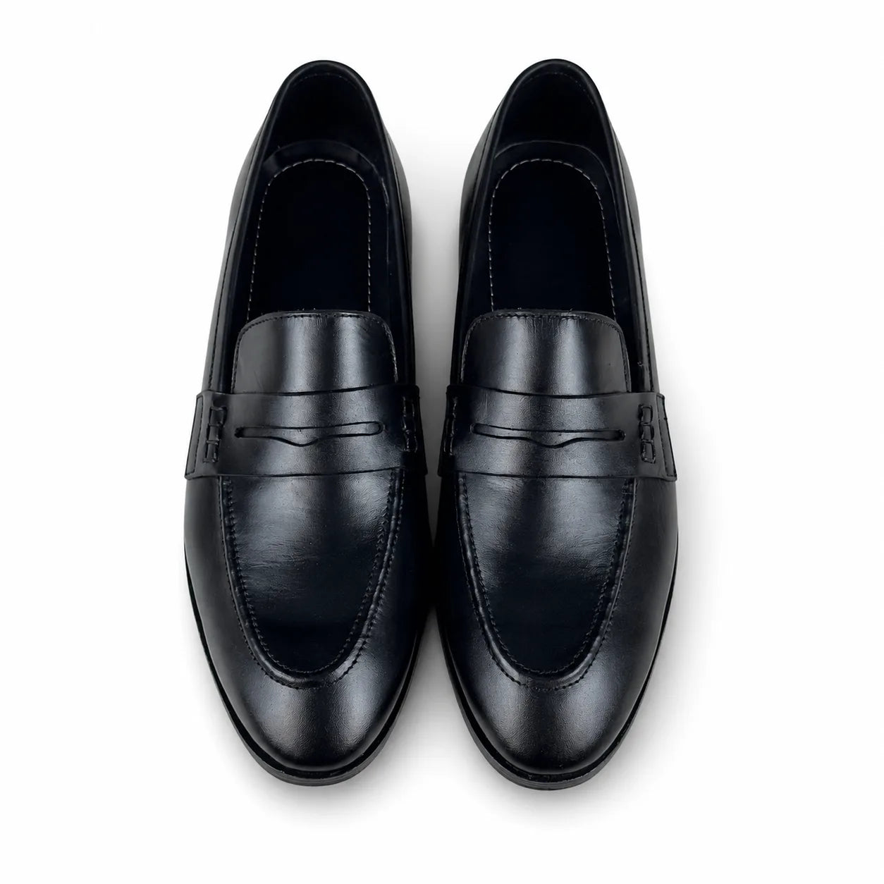 PENNY LEATHER LOAFER - BLACK