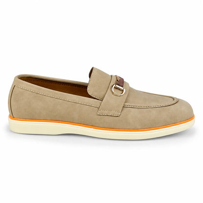 CREAM NUBUCK SUEDE MEDICATED LOAFER