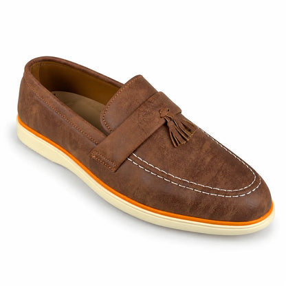 BROWN TESSEL MEDICATED LOAFER