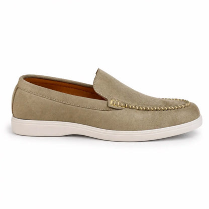 AMARA SUEDE MEDICATED LOAFER - STONE BEIGE