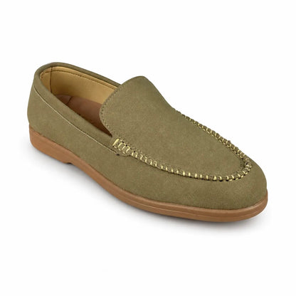 OLIVE SUEDE MEDICATED LOAFER