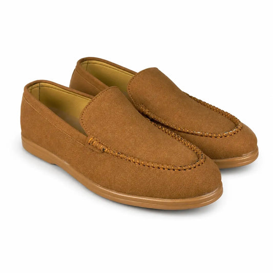 CAMEL BROWN SUEDE MEDICATED LOAFER