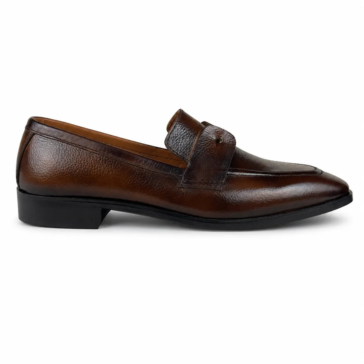 ITALIAN TOE LEATHER LOAFER - BROWN