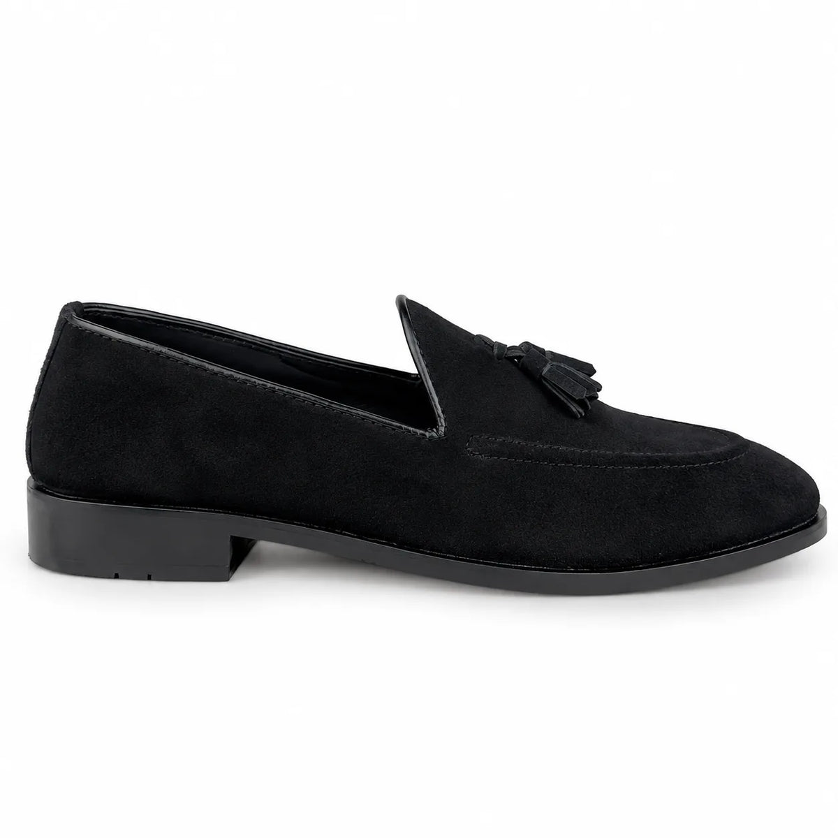 SUEDE LEATHER TESSEL LOAFER - BLACK