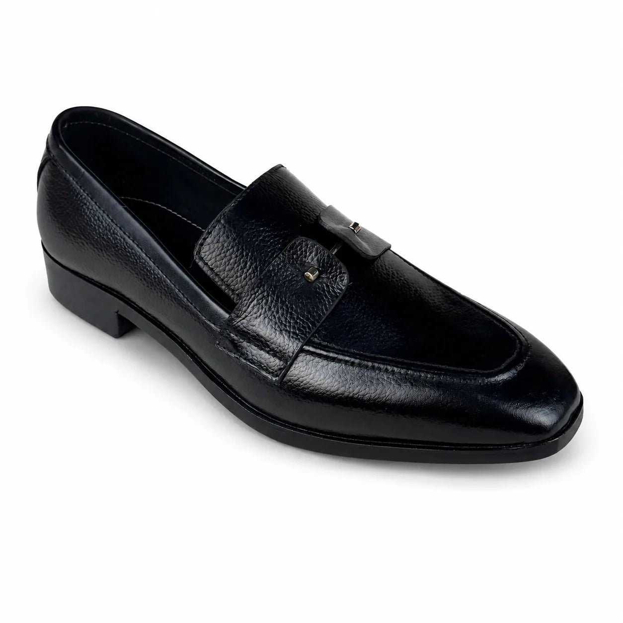 ITALIAN TOE LEATHER LOAFER - BLACK