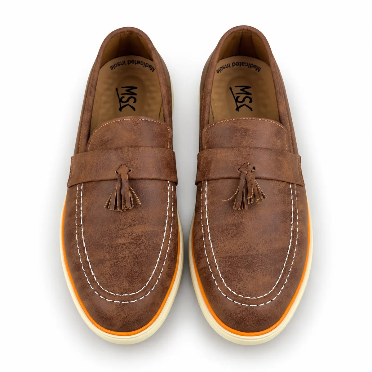 BROWN TESSEL MEDICATED LOAFER