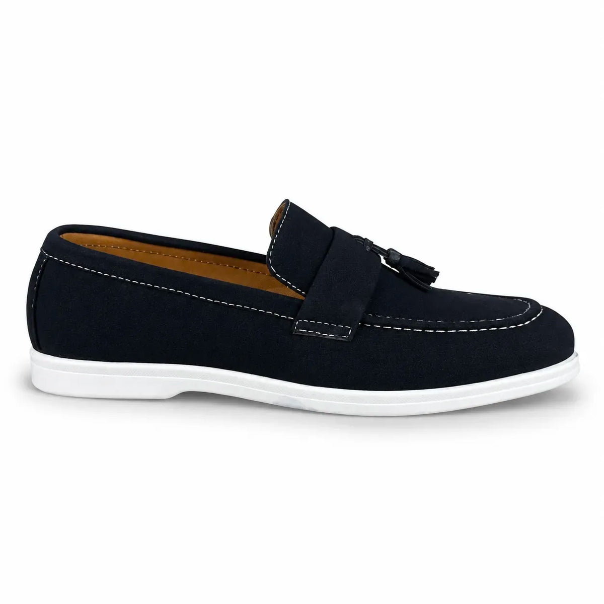 SUEDE TESSEL MEDICATED LOAFER - BLACK