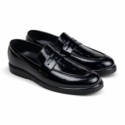 BLACK PATENT MEDICATED LOAFER