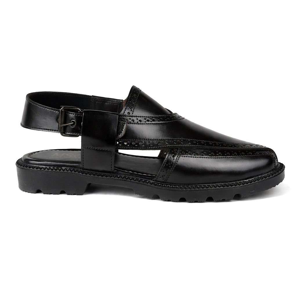 HIGH SOLE PESH - BLACK BROGUE - 5063