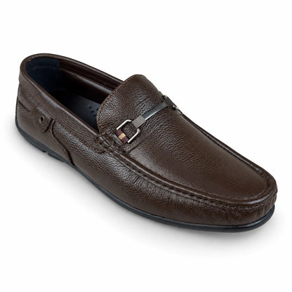 LEATHER MOCCASIN - BROWN
