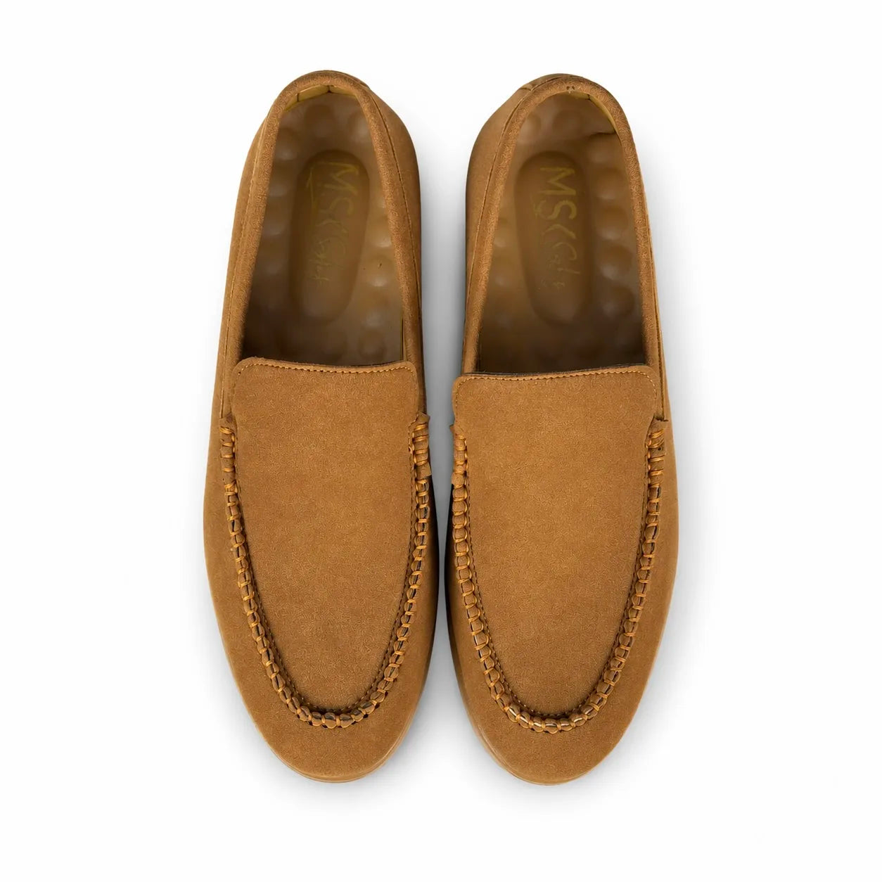 CAMEL BROWN SUEDE MEDICATED LOAFER