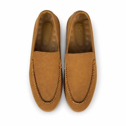 CAMEL BROWN SUEDE MEDICATED LOAFER