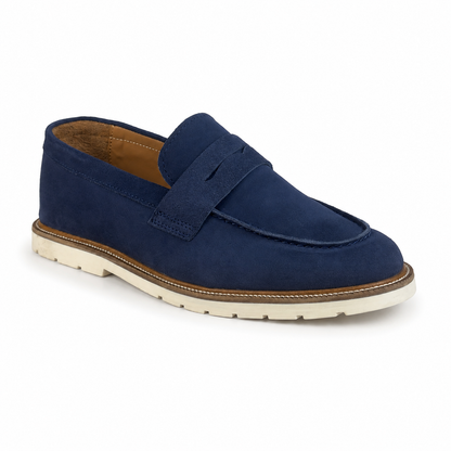 BLUE SUEDE GENUINE LEATHER LOAFER