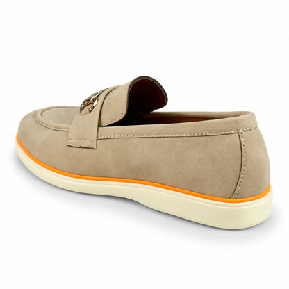 CREAM NUBUCK SUEDE MEDICATED LOAFER