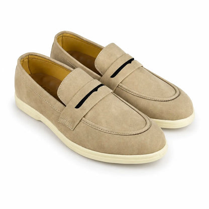 CREAM NUBUCK SUEDE MEDICATED LOAFER