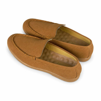 CAMEL BROWN SUEDE MEDICATED LOAFER