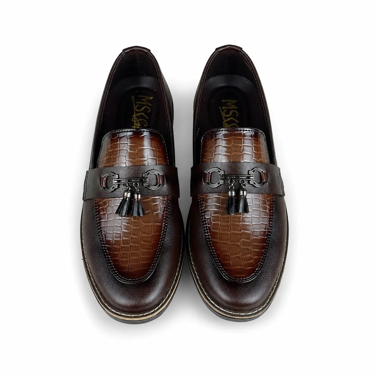 BROWN CROC MEDICATED LOAFER